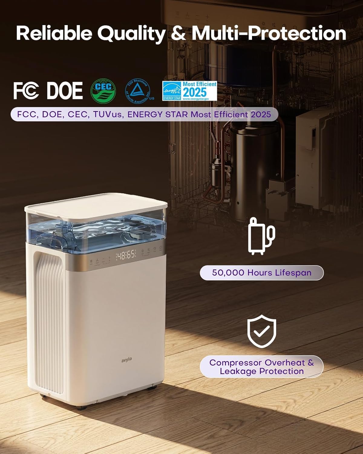 White Dehumidifier with Pump and Hose T629349