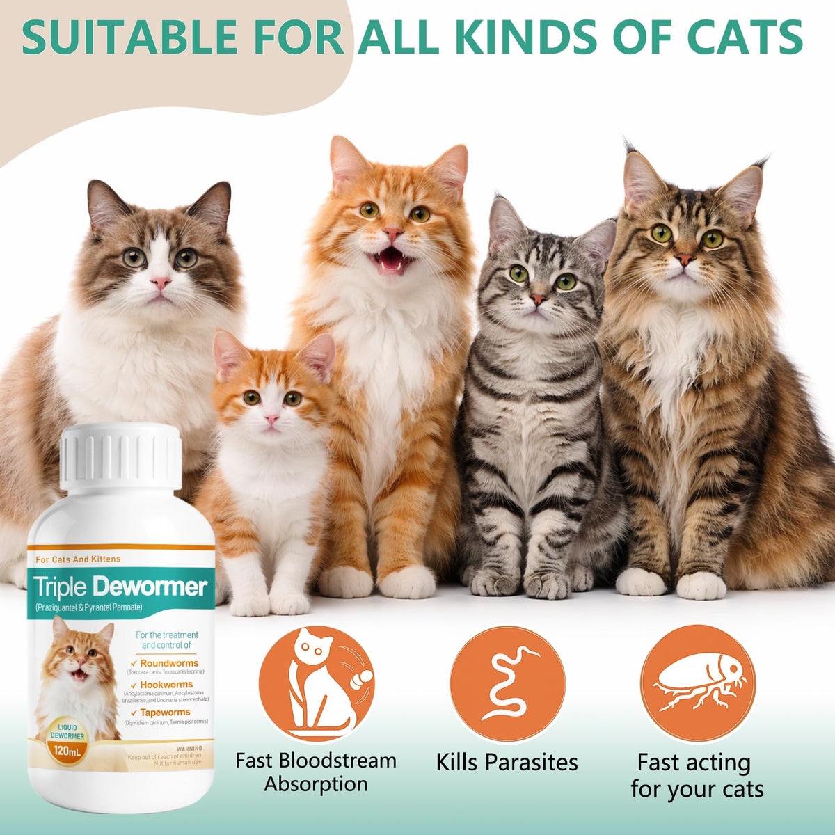 Liquid Cat Dewormer 120 mL H597