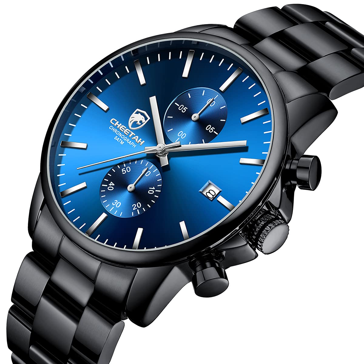 Mens Stainless Steel Waterproof Chronograph Quartz Watch H9245