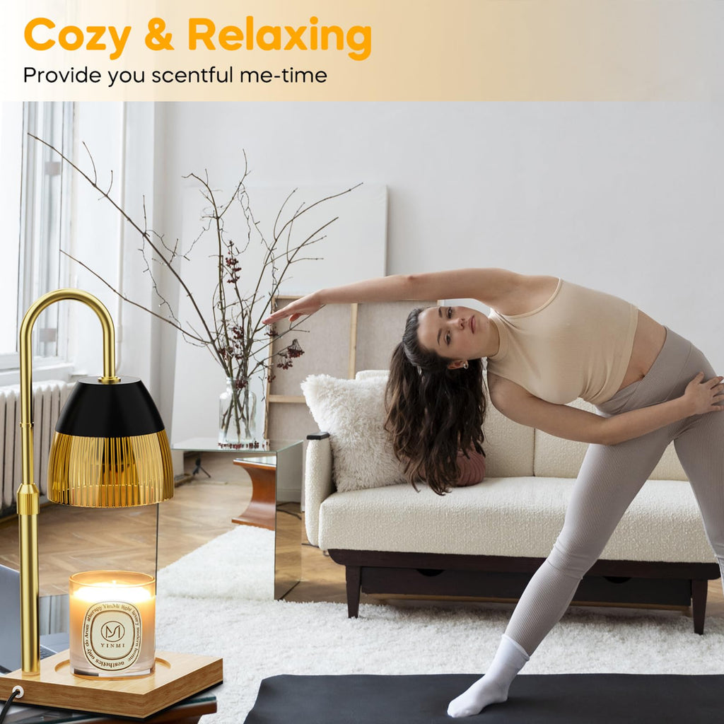 Candle Warmer Lamp with Timer Auto Off, Dimmable Height Adjustable Wax Melting Lamp E381