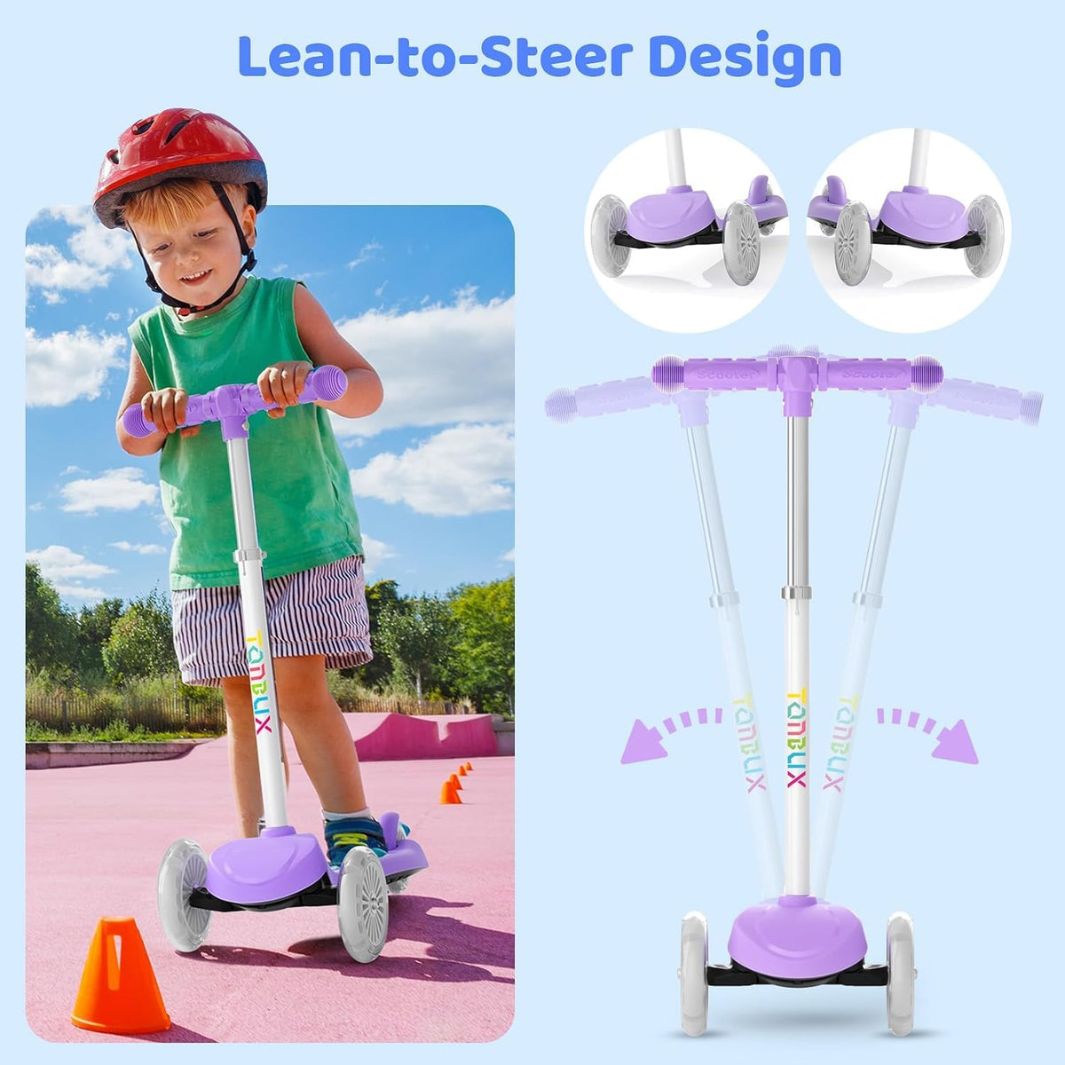 Kids 3-Wheel Scooter with Light-Up Wheels J621