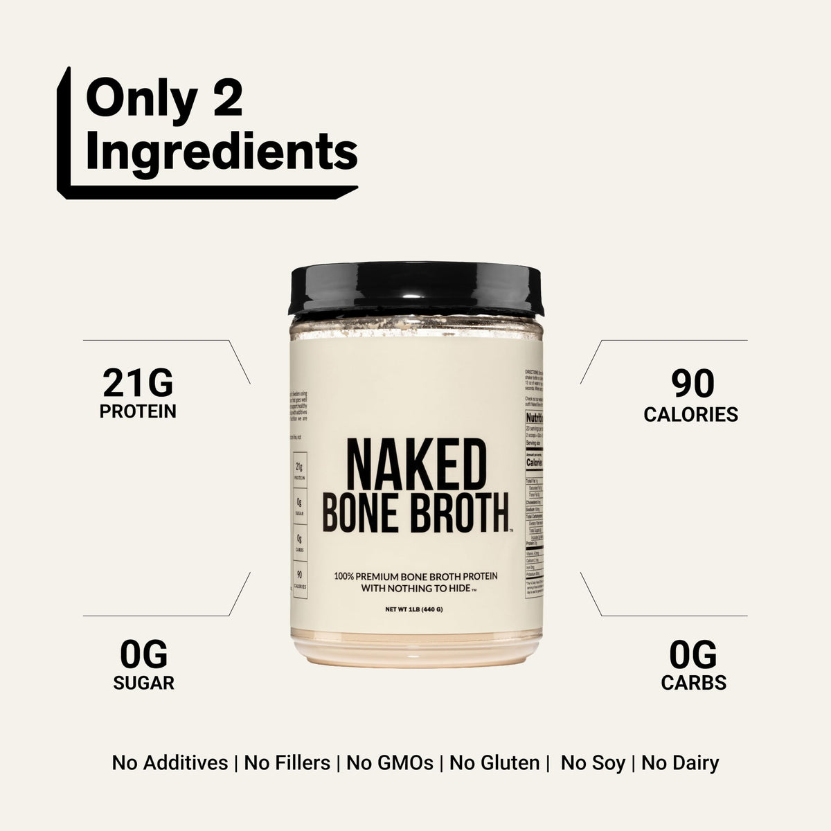 Beef Bone Broth Protein Powder 21G Protein 17G Collagen Unflavored K255