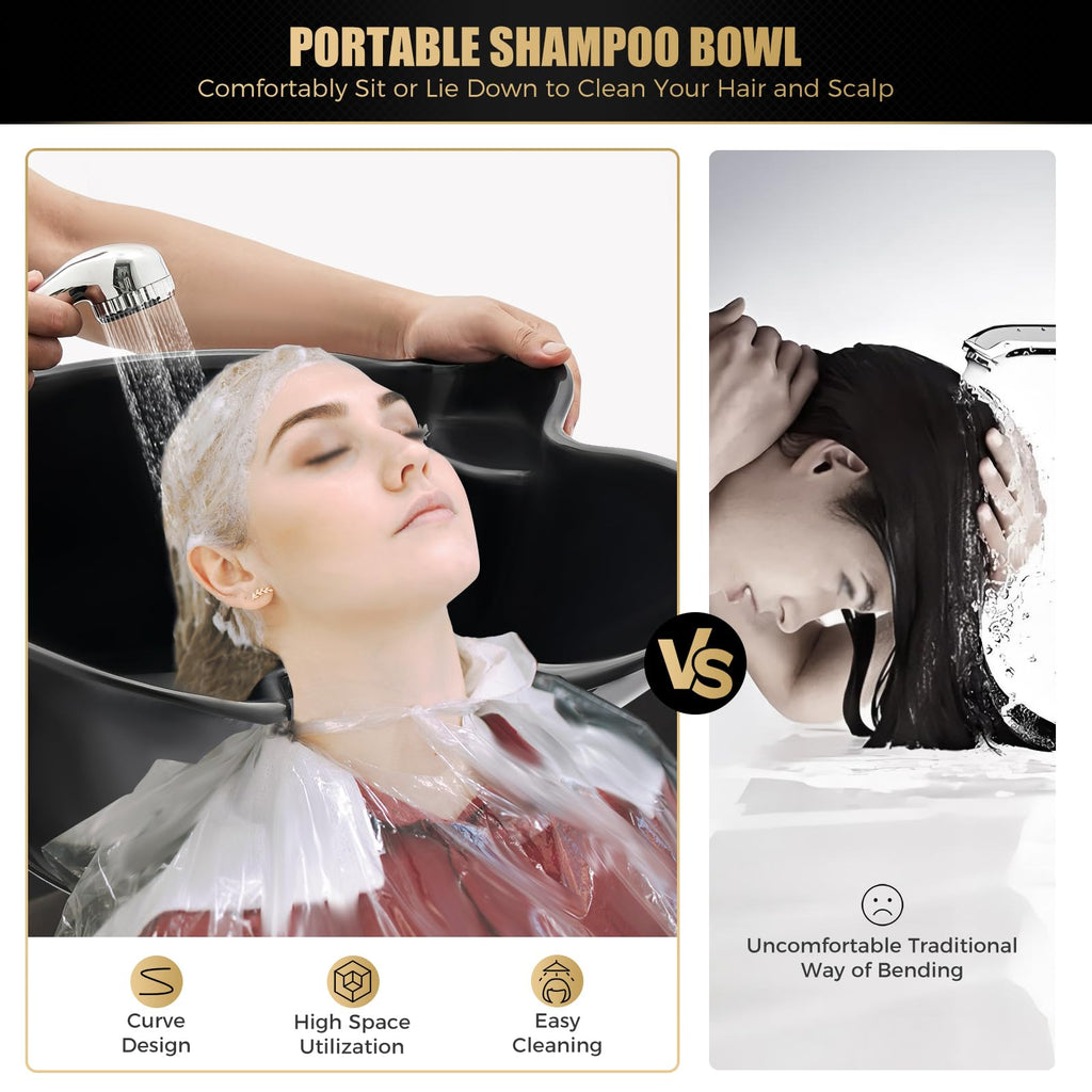 Portable Plastic Shampoo Bowl with Electric Pump U4484