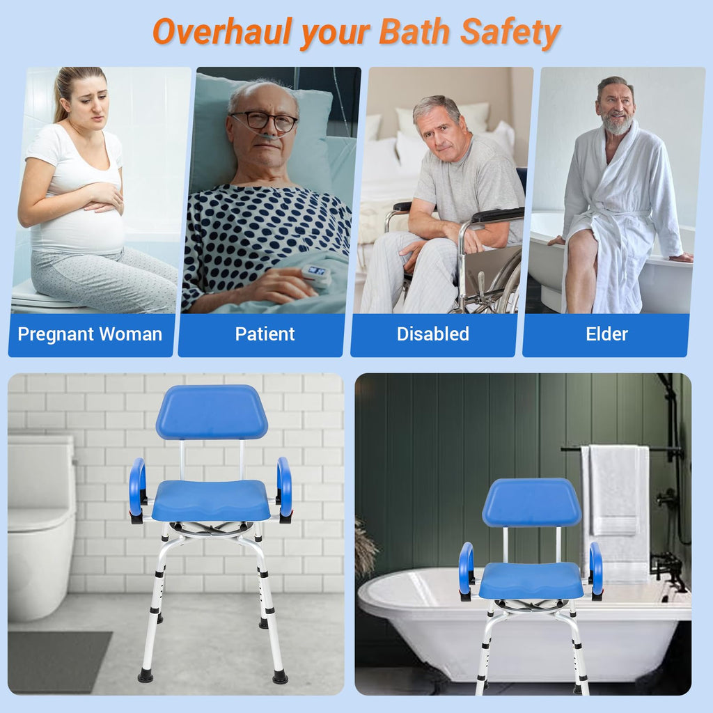 Swivel Shower Chair with Padded Seat, Back & Arms S462127