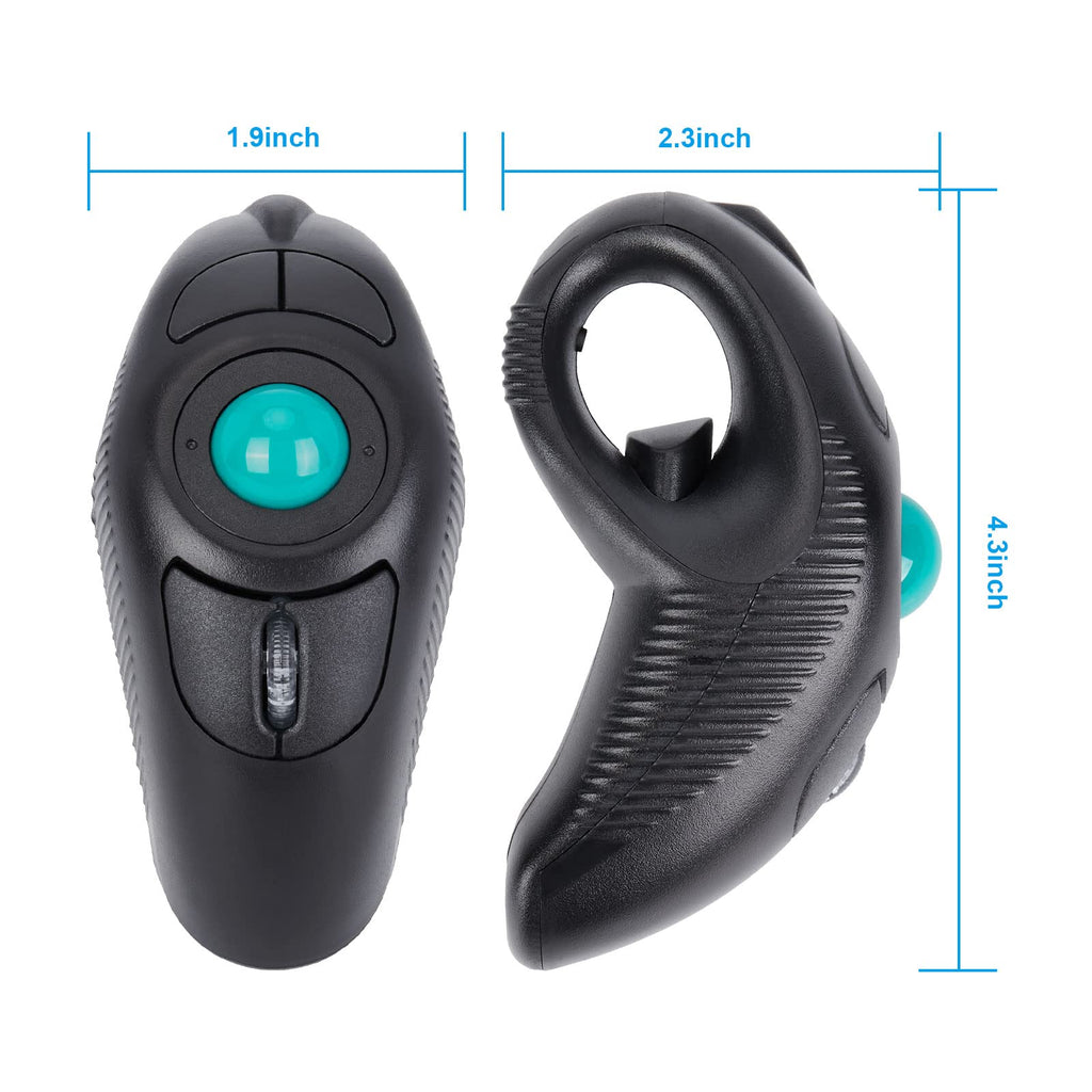 Wireless USB Handheld Finger Trackball Mouse Q986