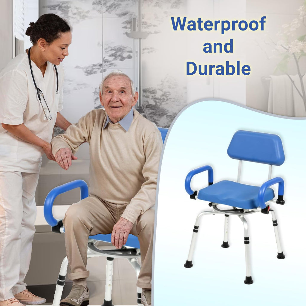 Swivel Shower Chair with Padded Seat, Back & Arms S462127