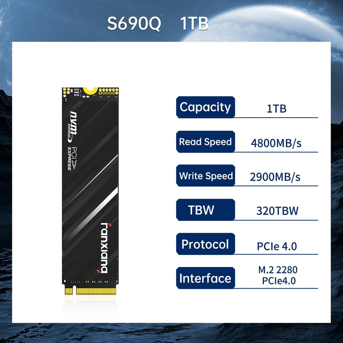 1TB NVMe PCIe Gen4 M.2 Internal SSD D321244