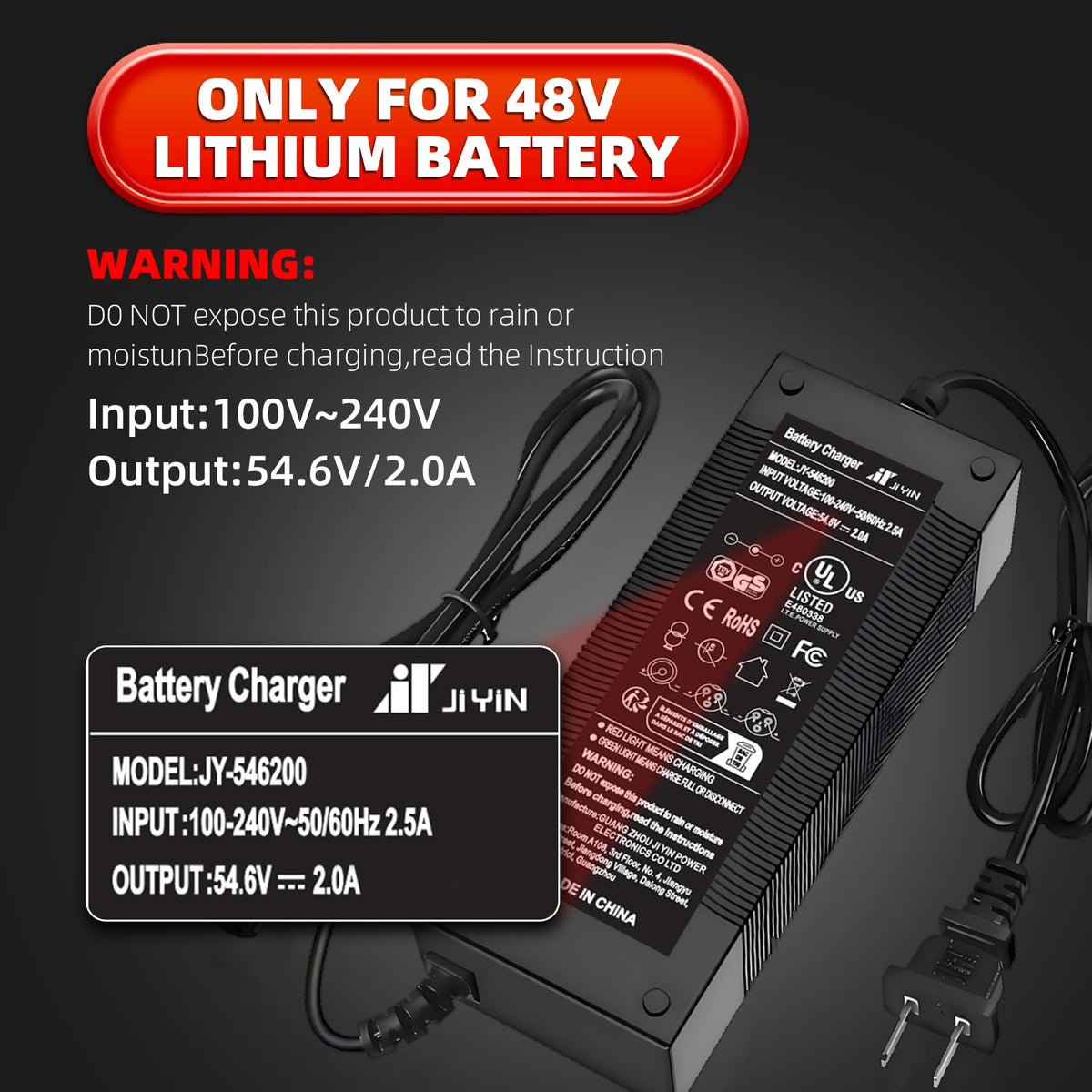 54.6V 2A Electric Bike Charger O9201