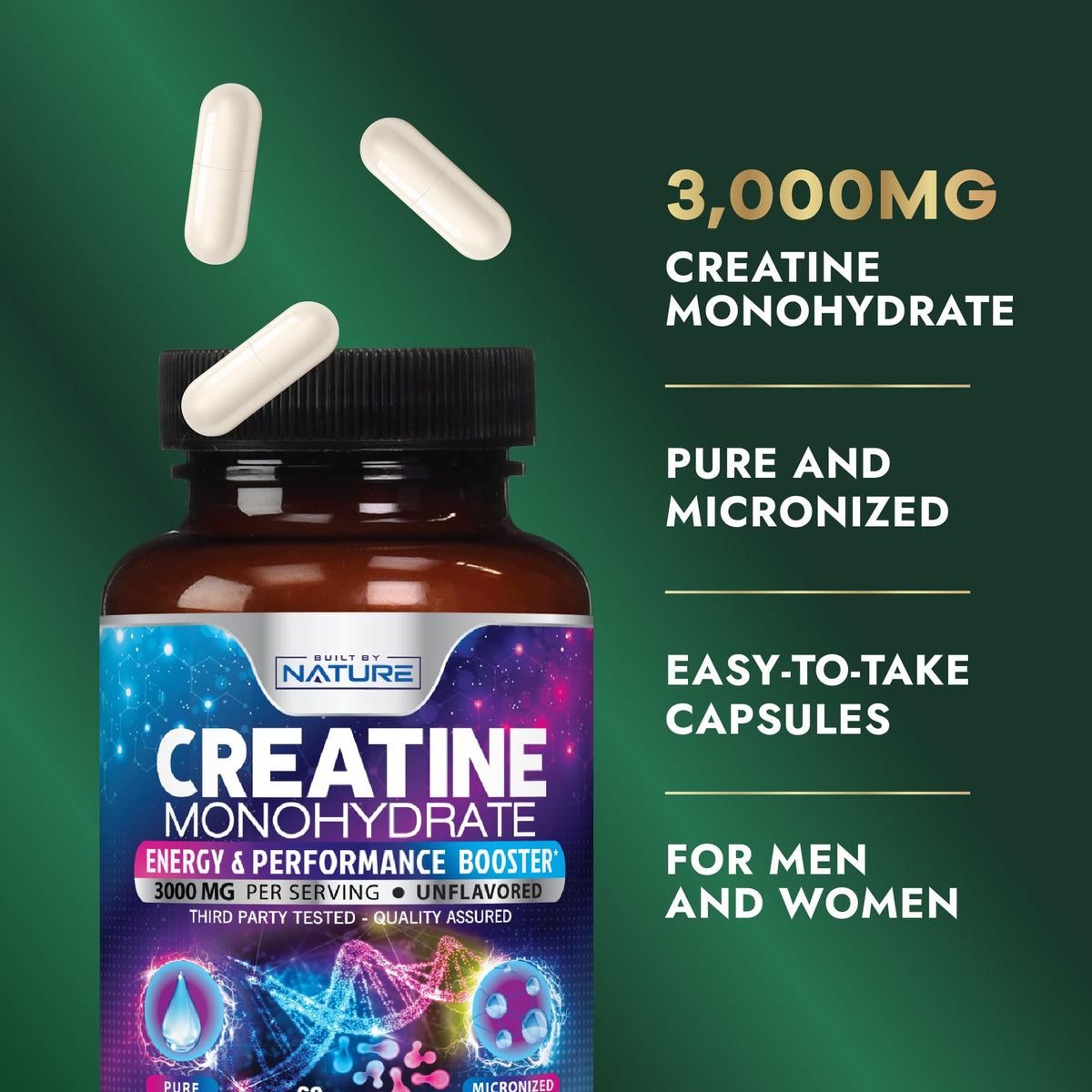 Micronized Creatine Monohydrate 120 Capsules U12938