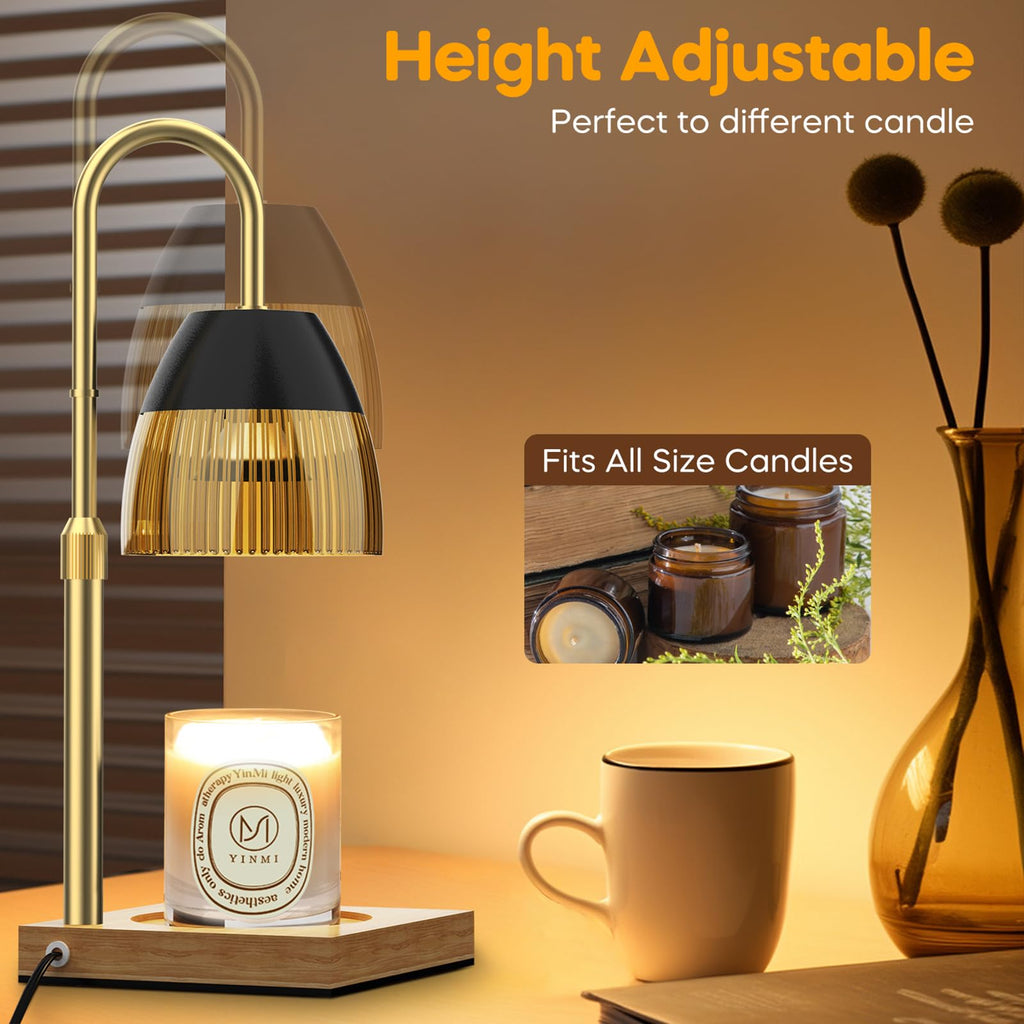 Candle Warmer Lamp with Timer Auto Off, Dimmable Height Adjustable Wax Melting Lamp E381