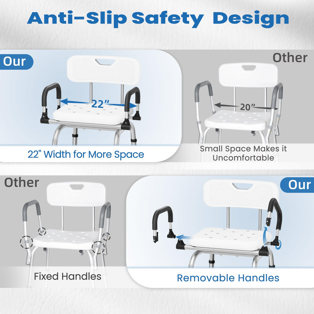 360° Rotating Adjustable Padded Shower Chair U8047