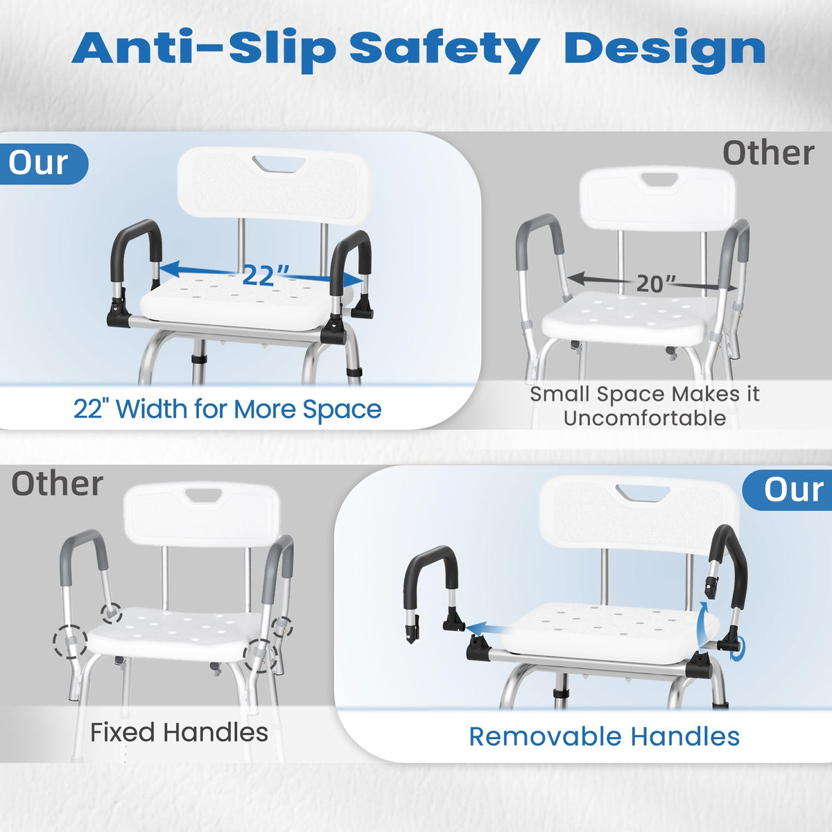 360° Rotating Adjustable Padded Shower Chair U8047