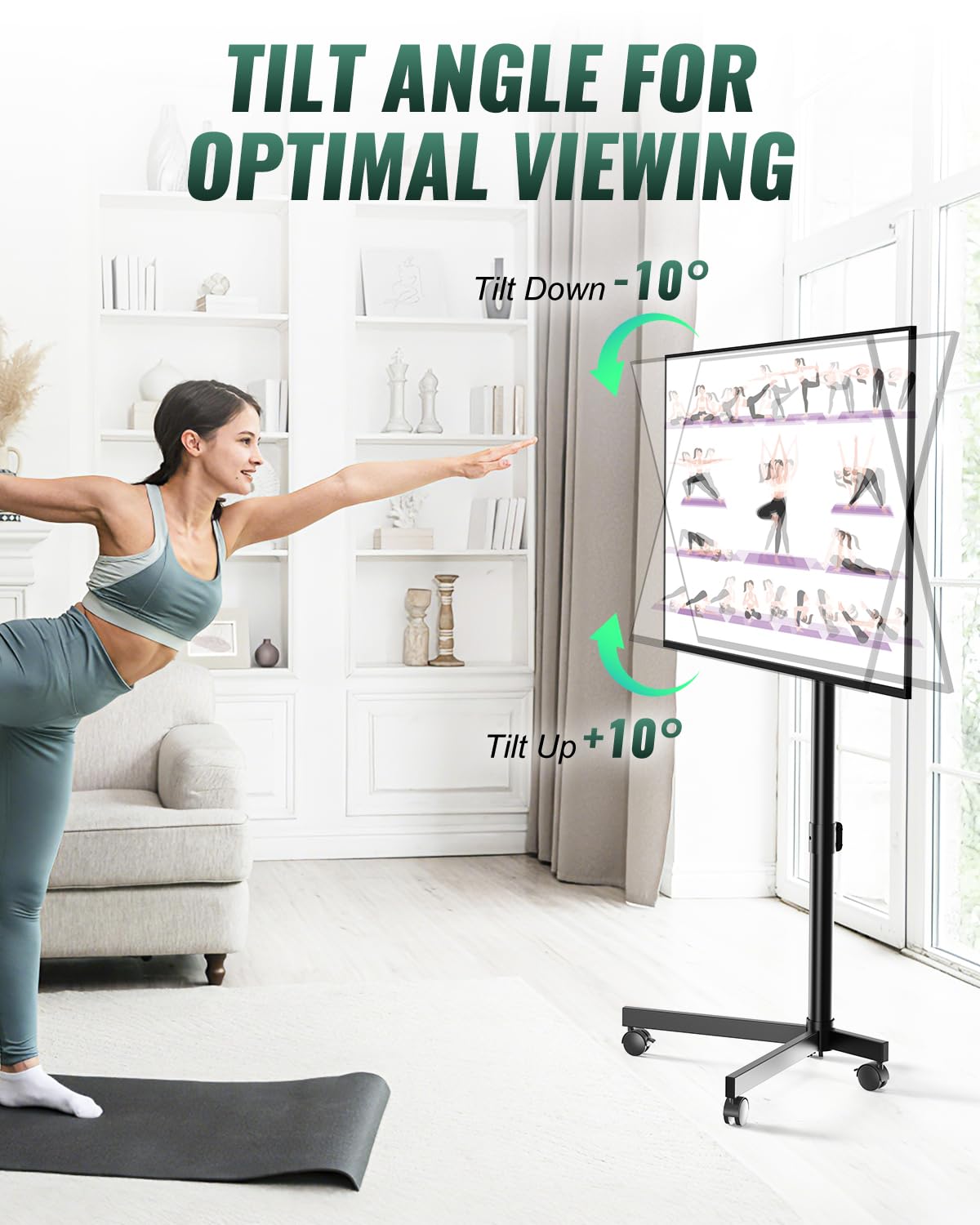 Rolling TV Stand on Wheels for 23-60 Inch TV Q468