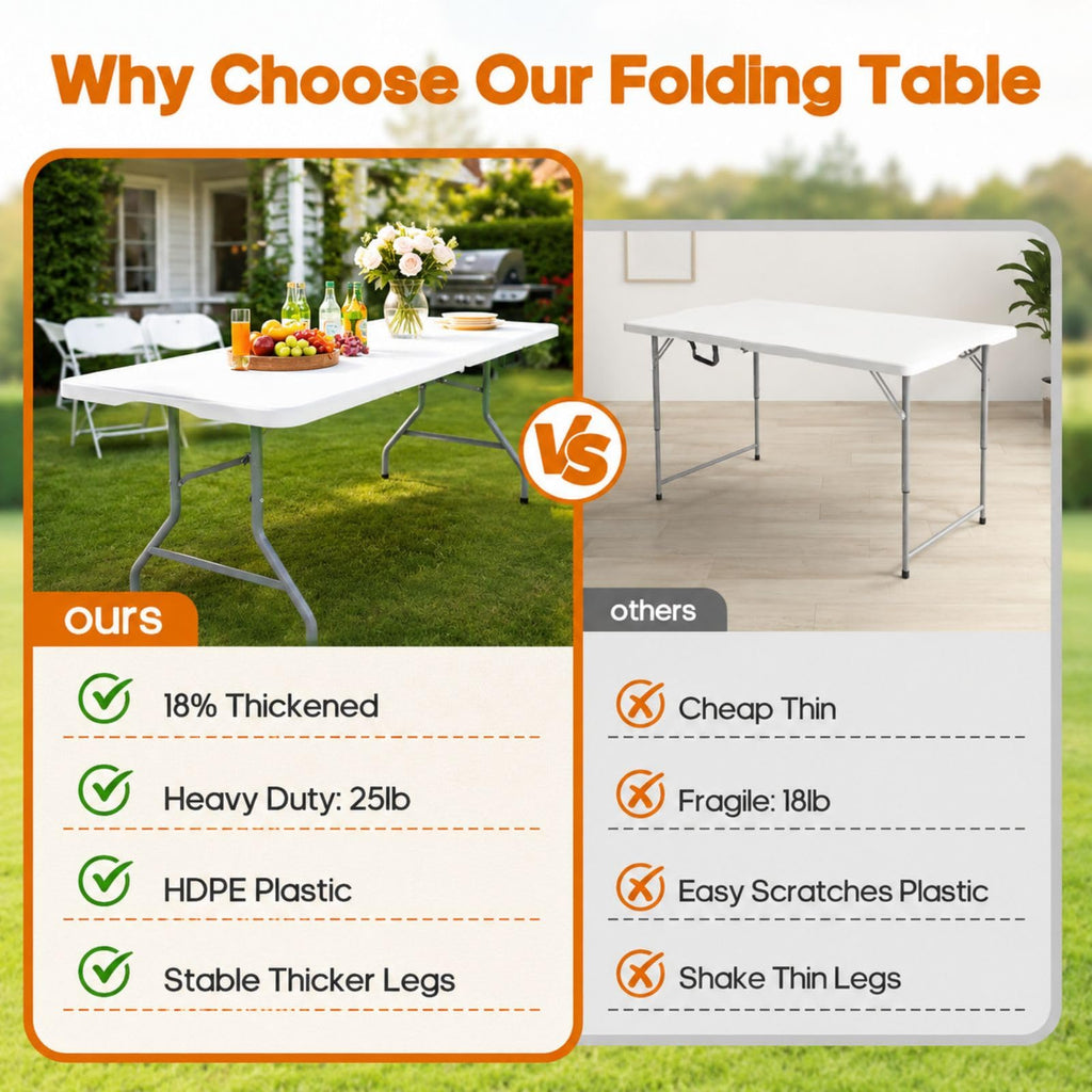 Folding Table 6FT White P348