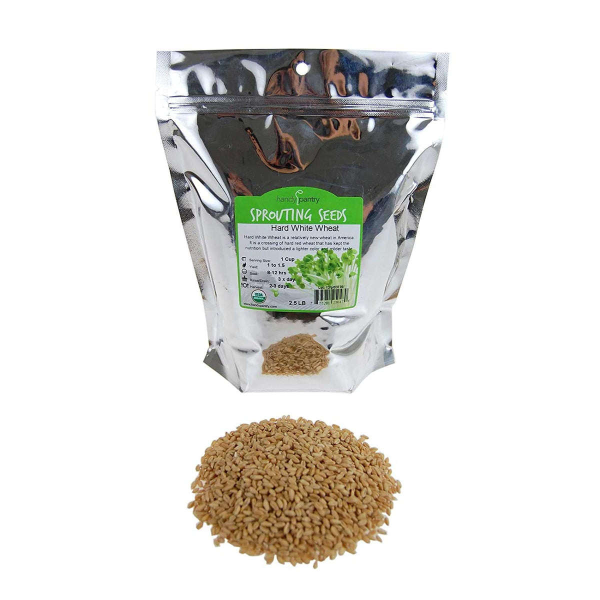 Organic Whole Wheat Kernels 2.5 Lb Non-GMO Hard White B5038