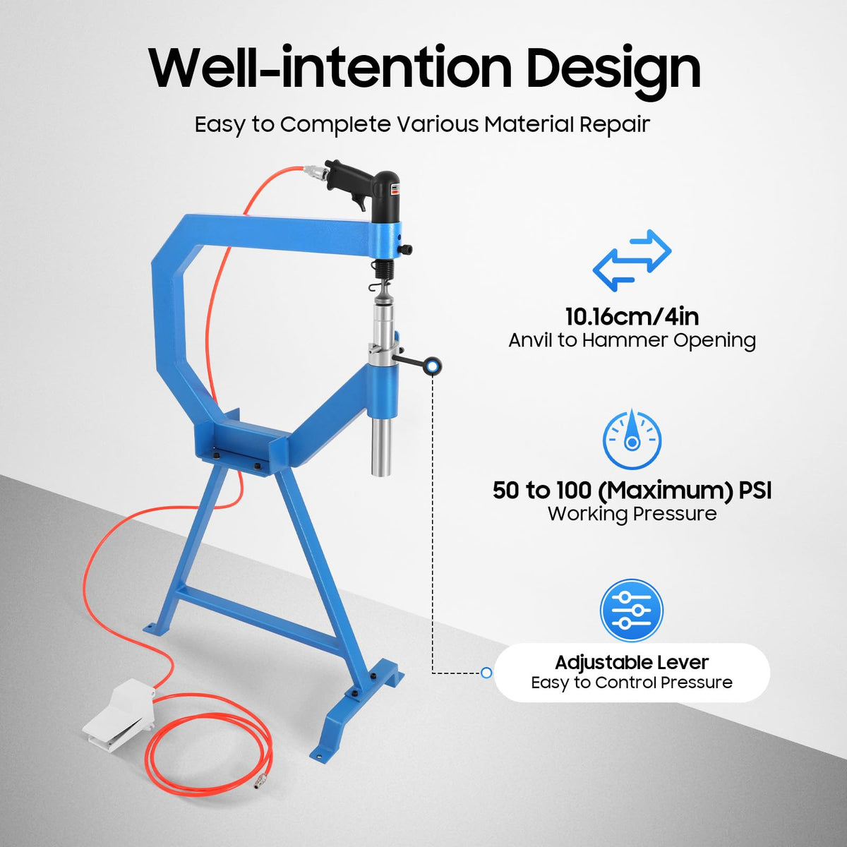 Pneumatic Planishing Hammer with Foot Pedal & Steel Stand Y564174