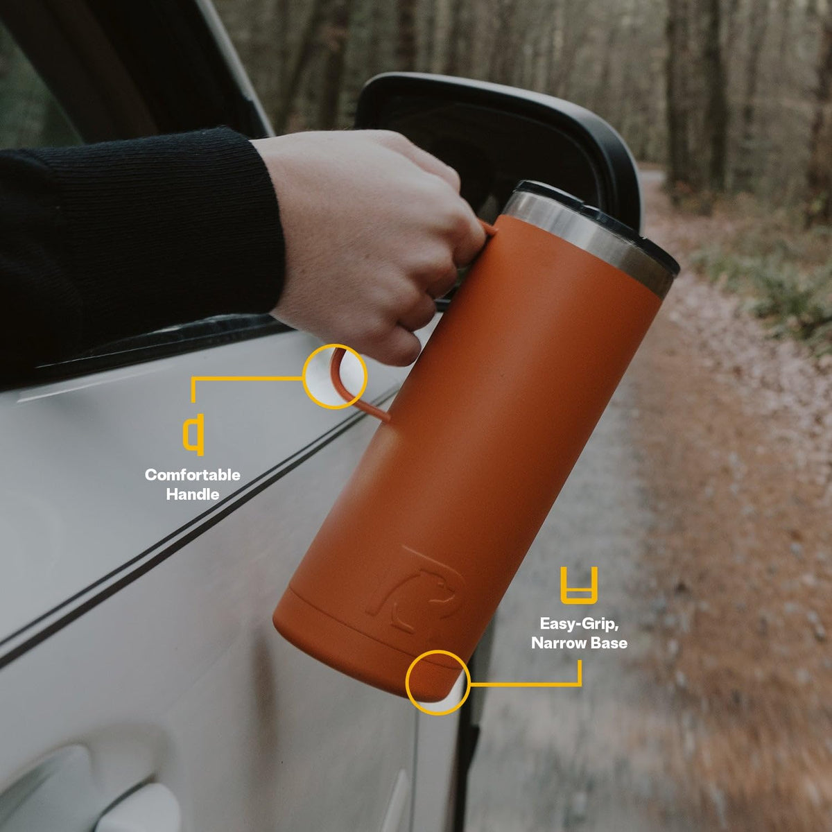 20oz Stainless Steel Insulated Travel Mug with Lid and Handle T3020