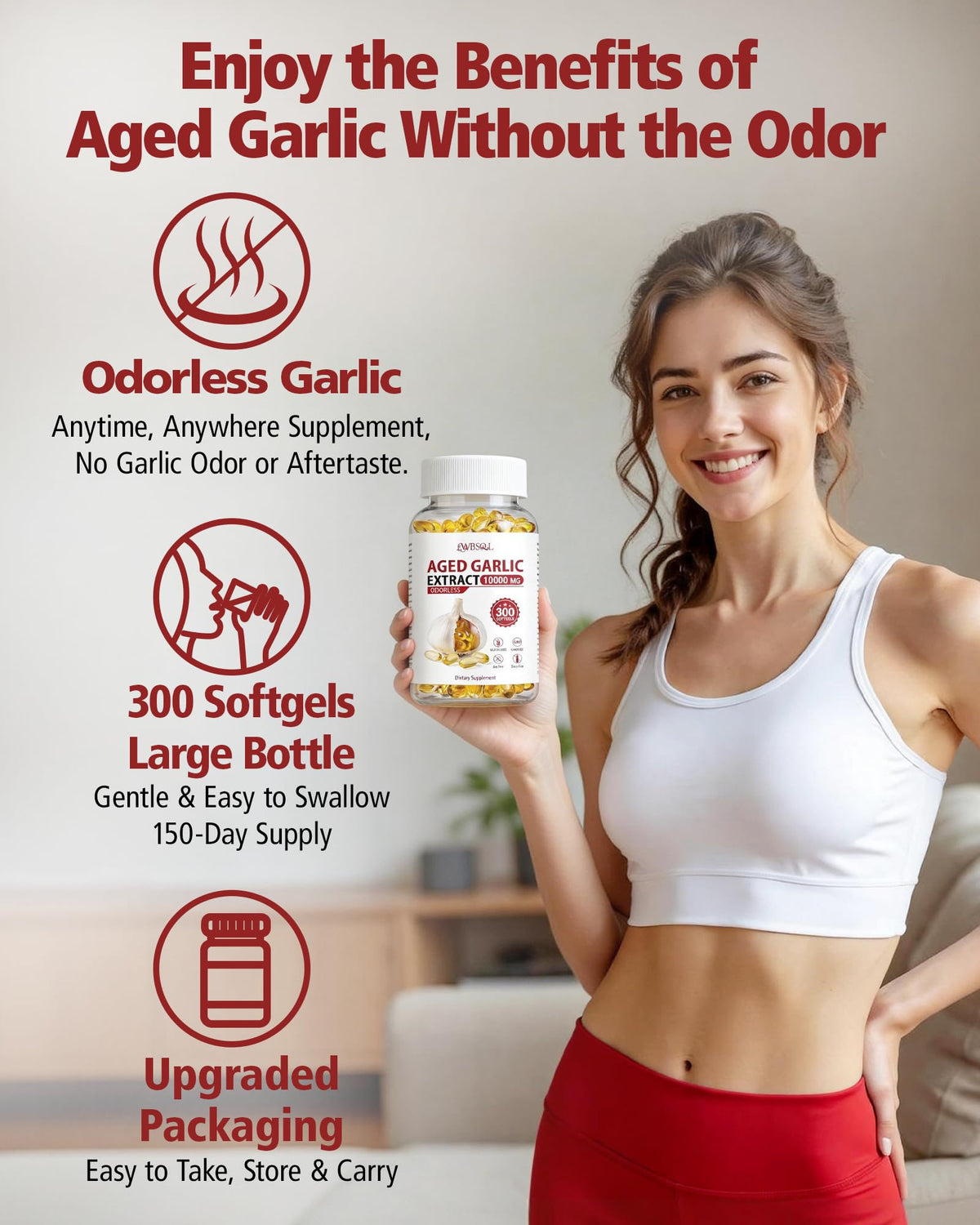 Aged Garlic Extract 10,000 mg 300 Softgels H8233