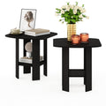 Set of 2 Espresso 2-Tier Side Table W836188