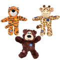 3 Pack Durable Plush Dog Toys with Knotted Rope & Squeaker Q340