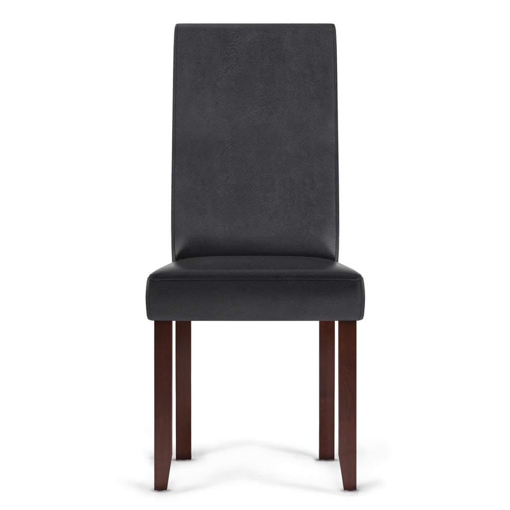 Vegan Leather Parsons Dining Chairs Black Set of 2 M895