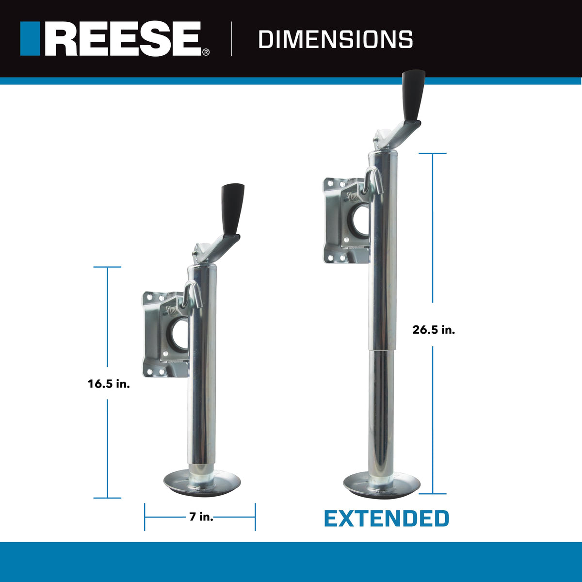 Round Trailer Jack Side Mount 1,000 lbs. Lift Capacity M93202