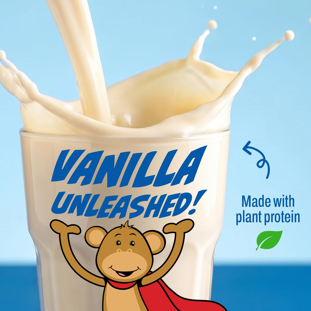 Organic Kids Vegan Protein Shakes Vanilla 8g Plant Protein 8 Fl Oz 12 Pack F341937