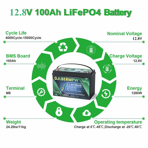 12V 100Ah LiFePO4 Lithium Battery S8392