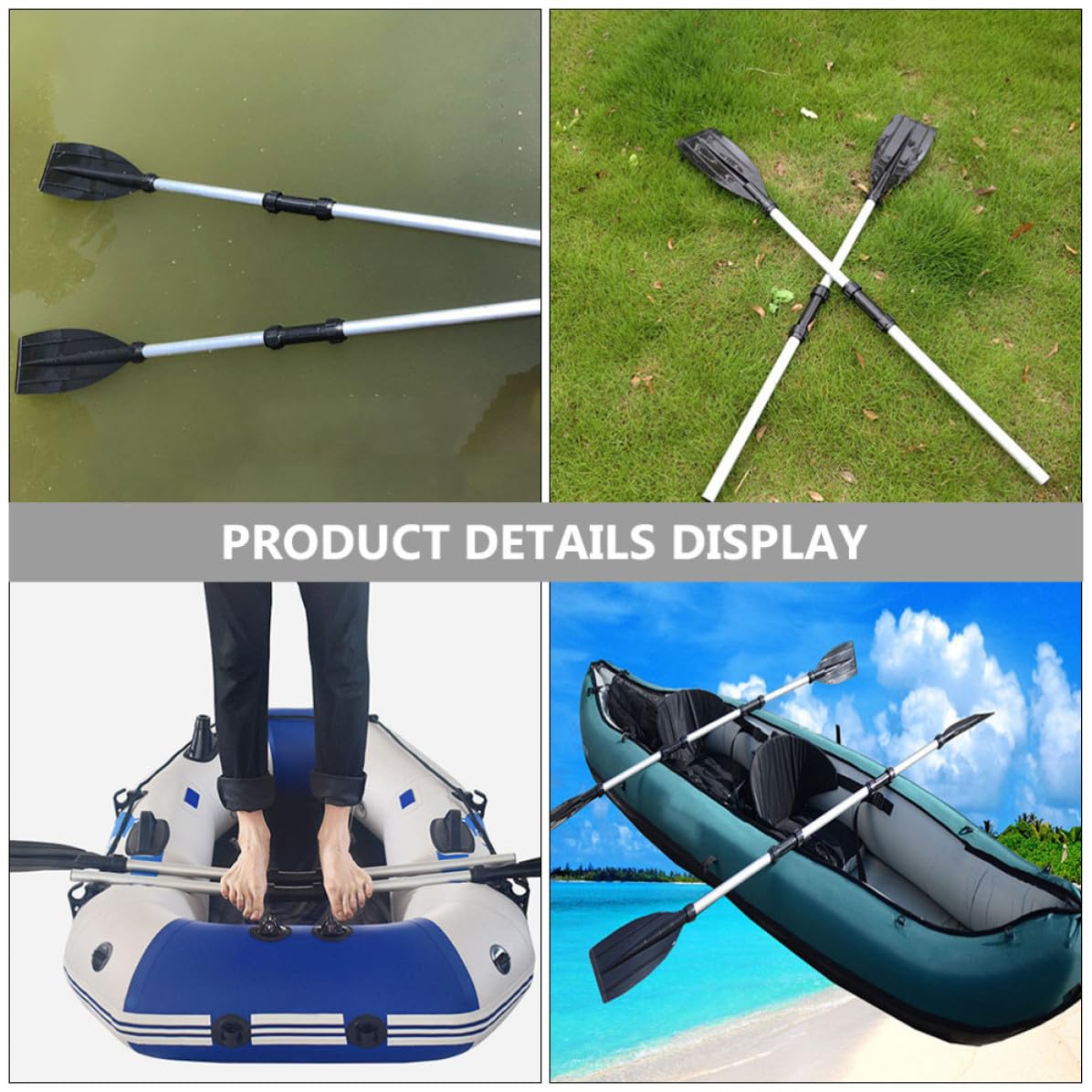 2pcs Adjustable Aluminum Alloy Kayak Paddle Set H53733