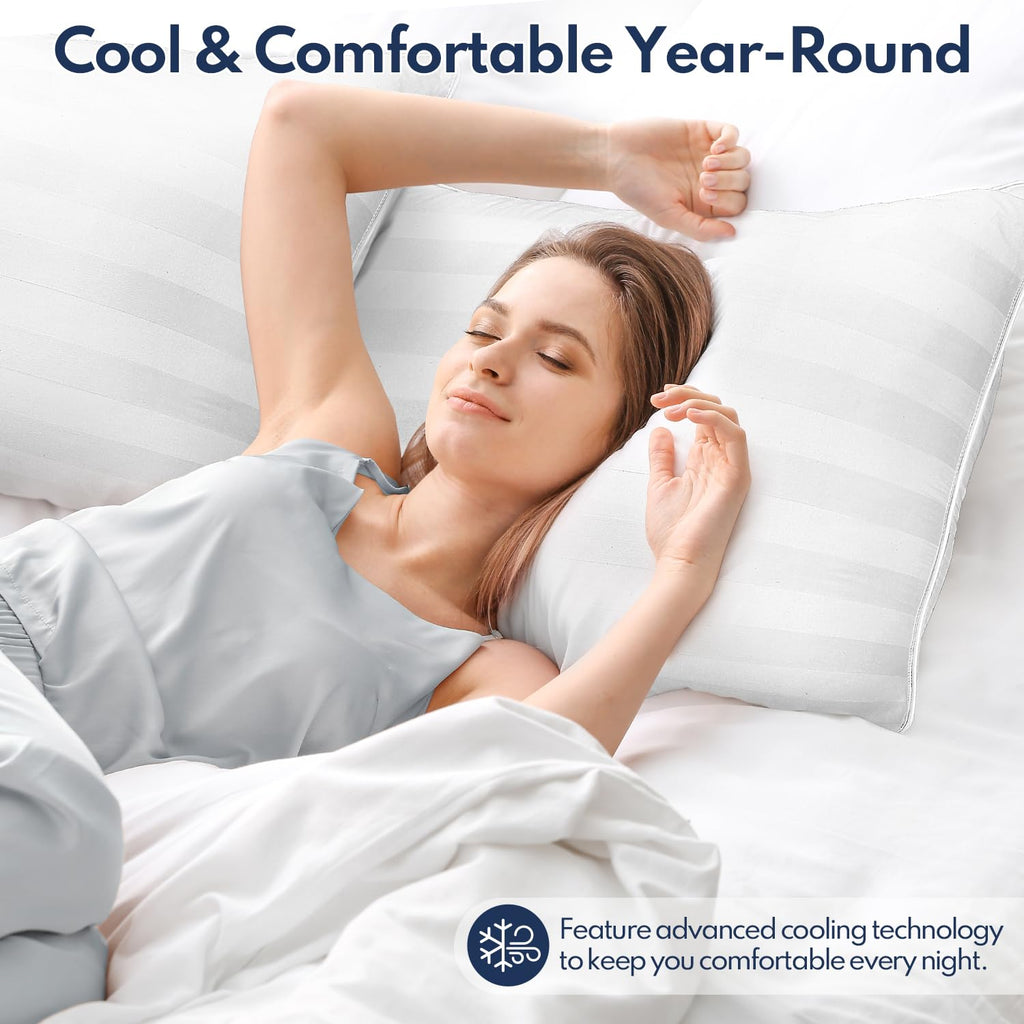 King Pillows Set of 2 Cooling Down Alternative Medium Firm R798