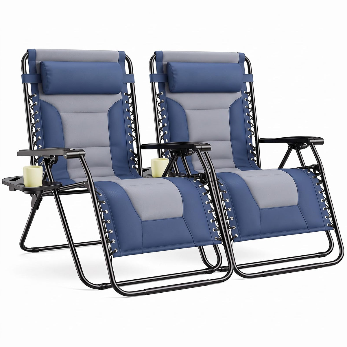 Oversized Padded Zero Gravity Lounge Chairs Set of 2 I40843