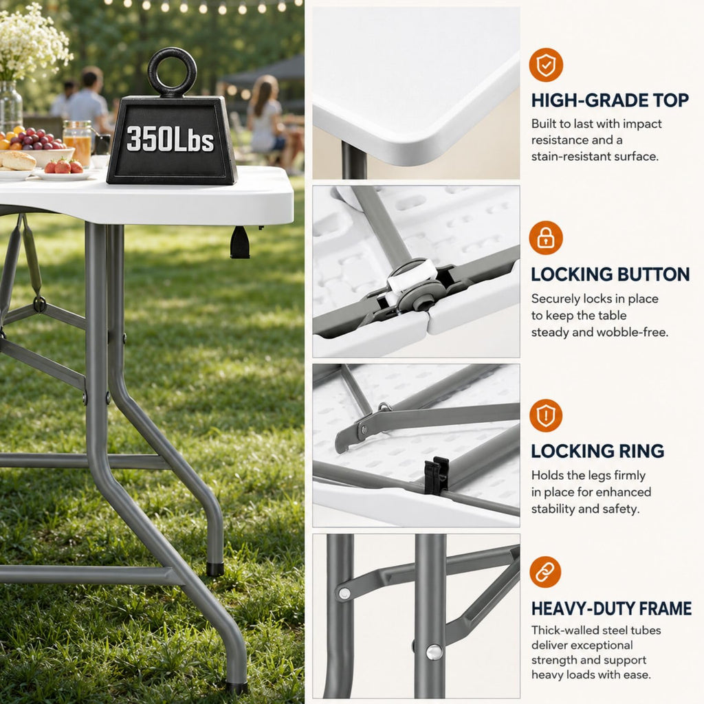 Folding Table 6FT White P348