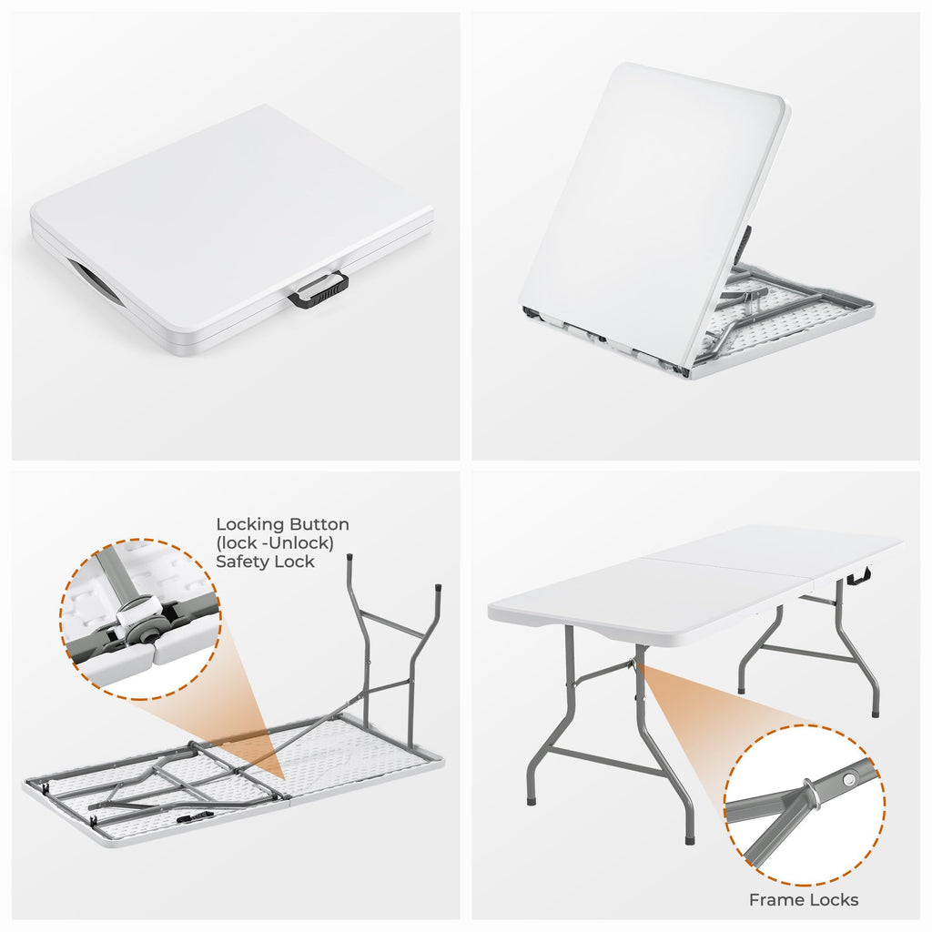 Folding Table 6FT White P348