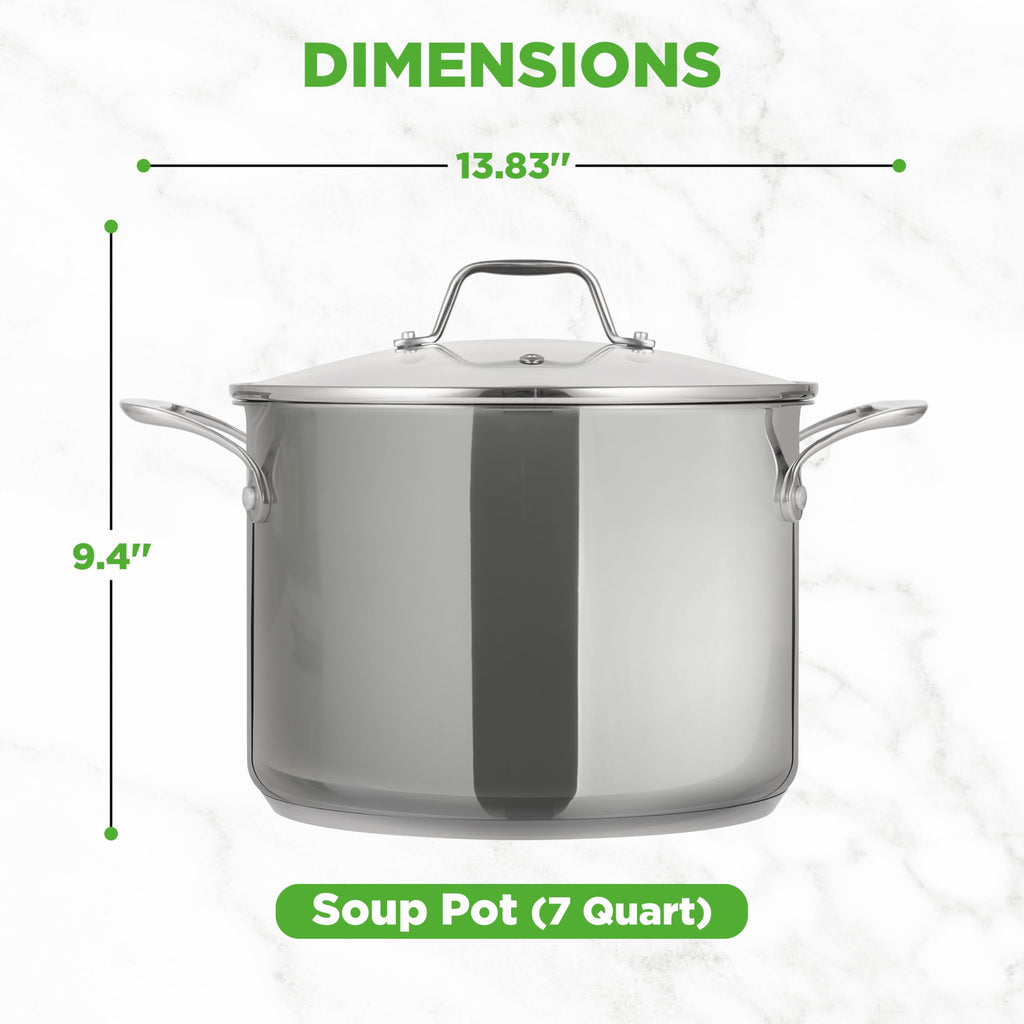 8-Quart Stainless Steel Stock Pot with See-Through Lid I84371