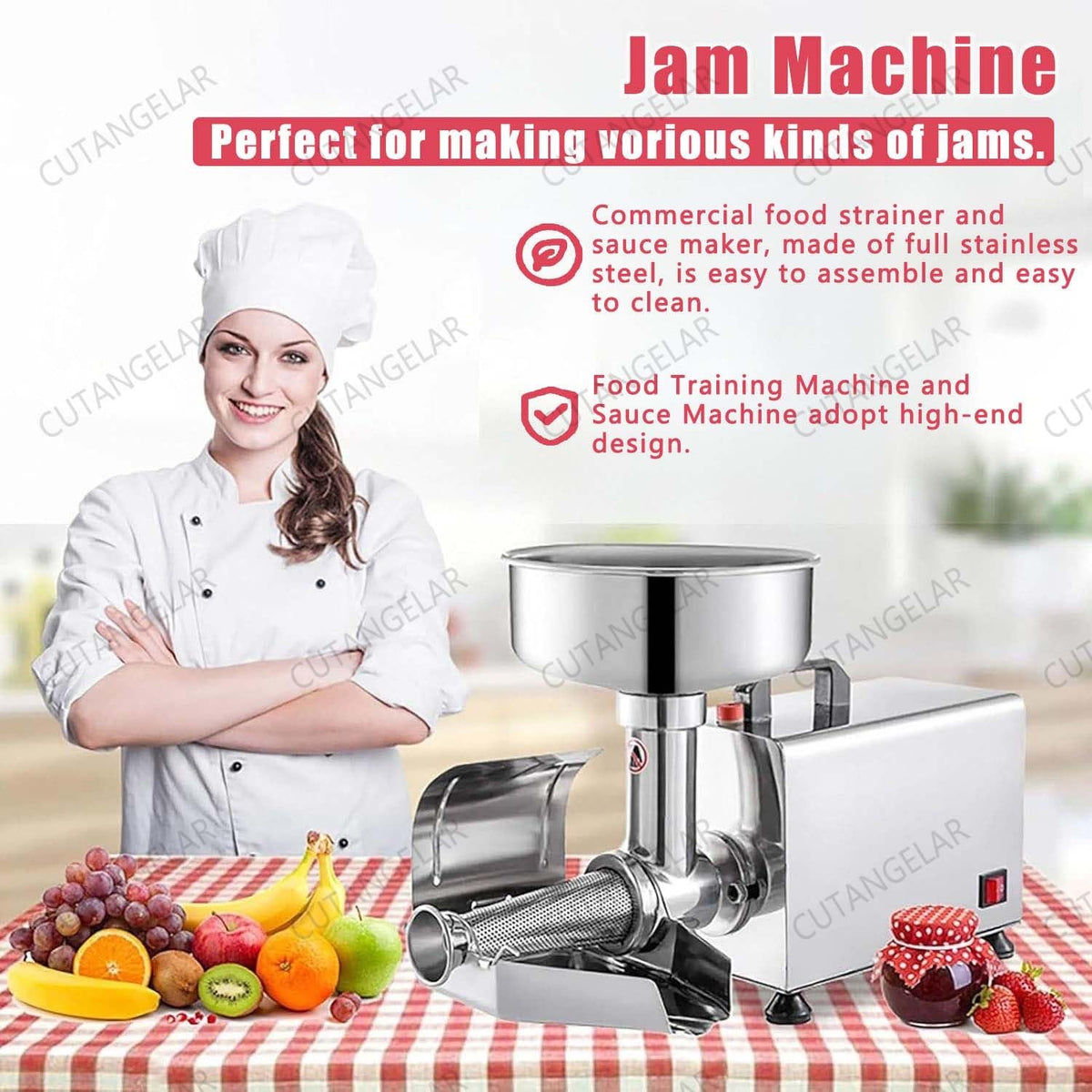 Commercial Grade Electric Sauce Machine 450W with Large Hopper Y55104