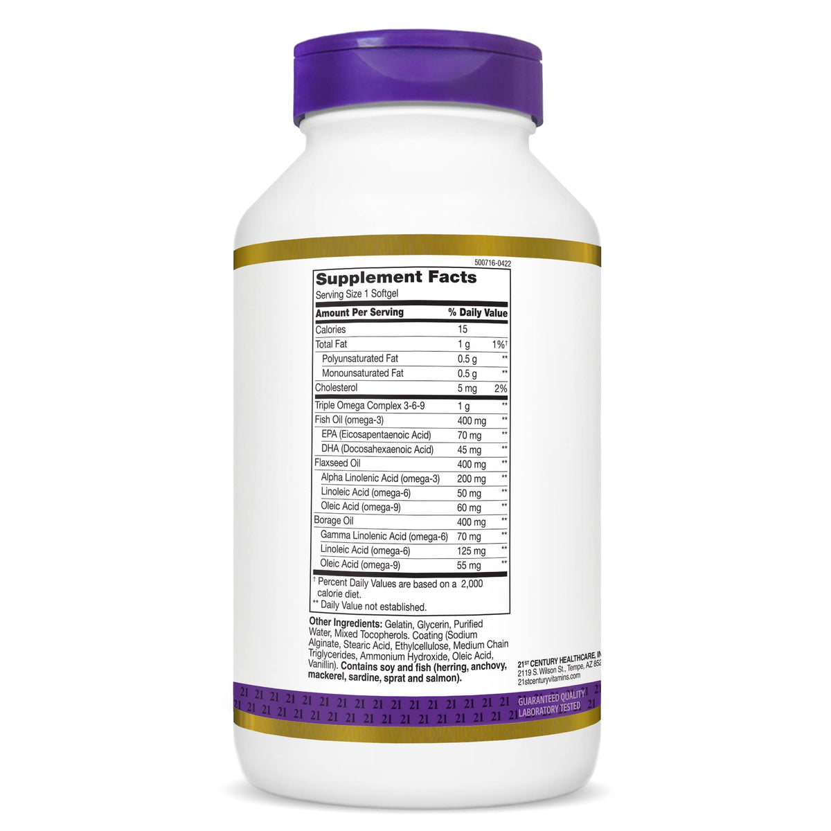 Omega 3-6-9 Softgels, 180 Count H42993
