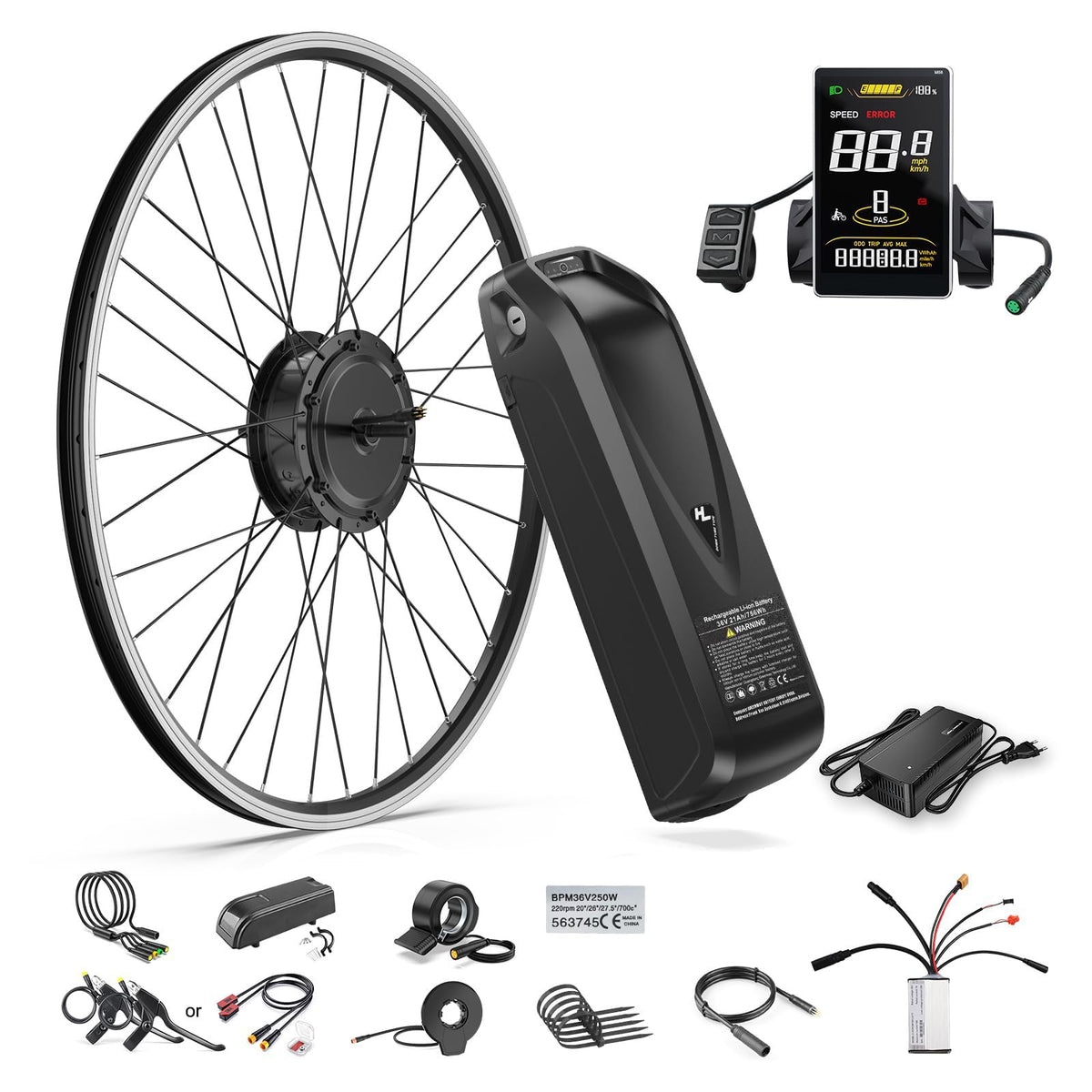 48V 500W Front Hub Motor Ebike Conversion Kit T842