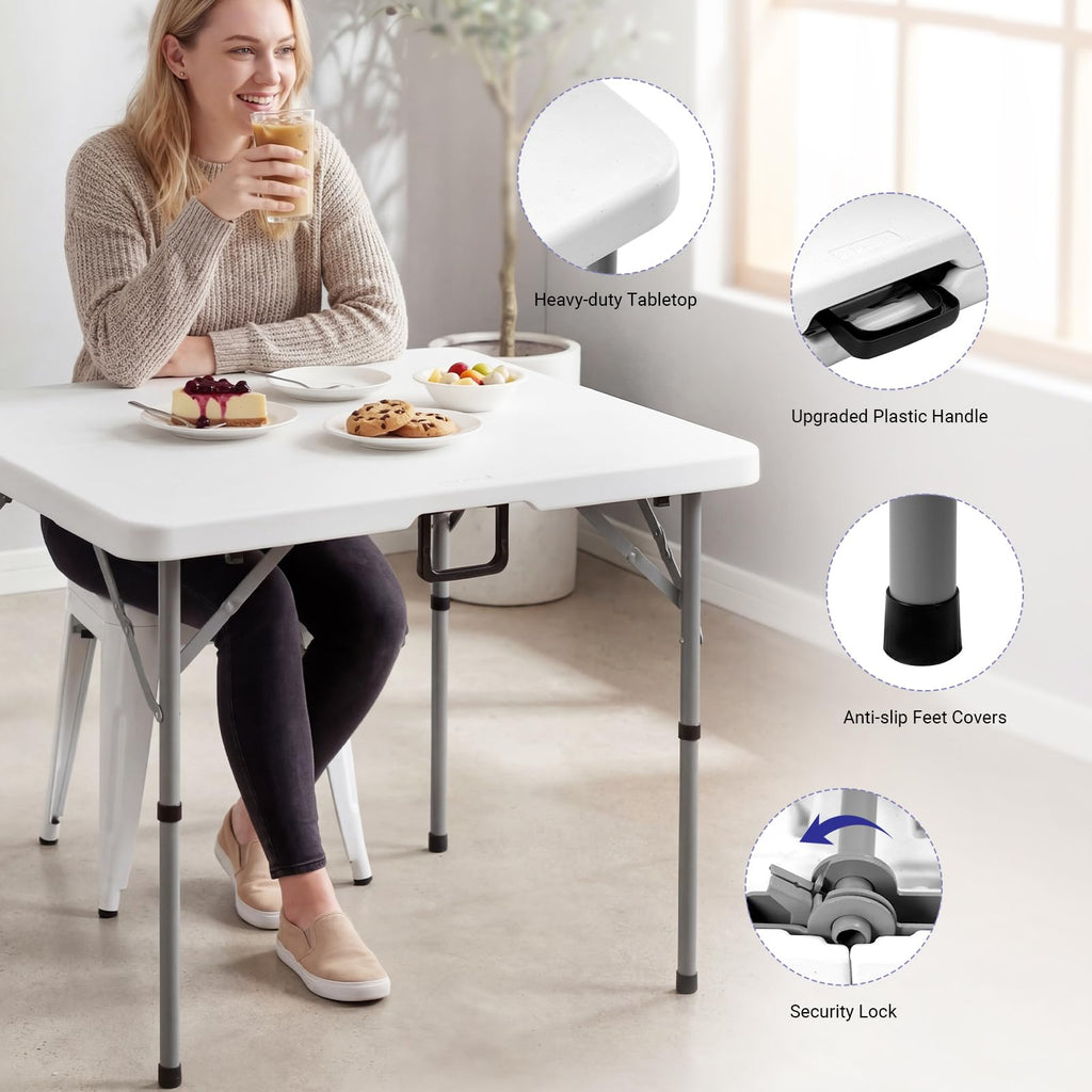 White Folding Card Table H425