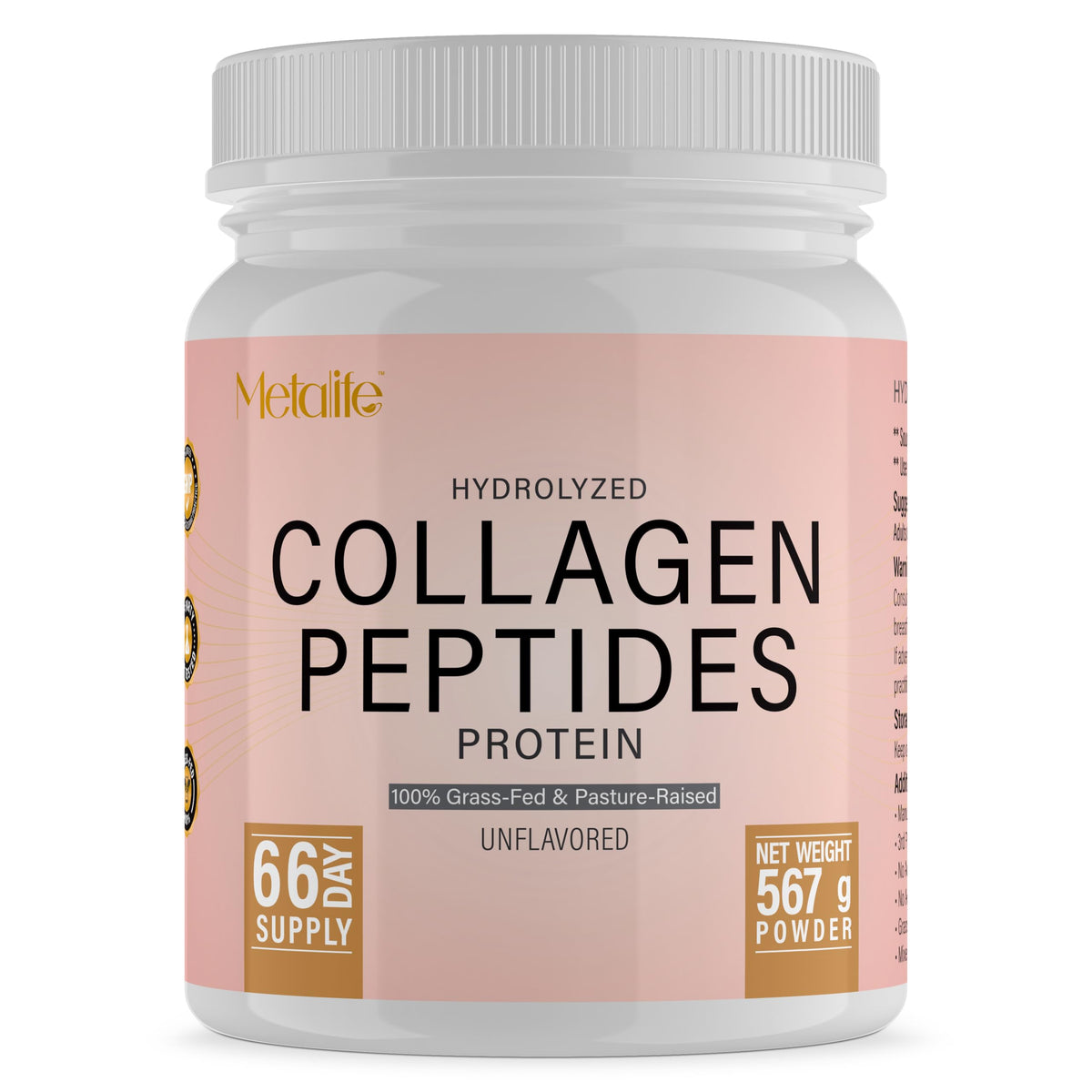 Hydrolyzed Collagen Peptides Powder 20 Oz Unflavored H112