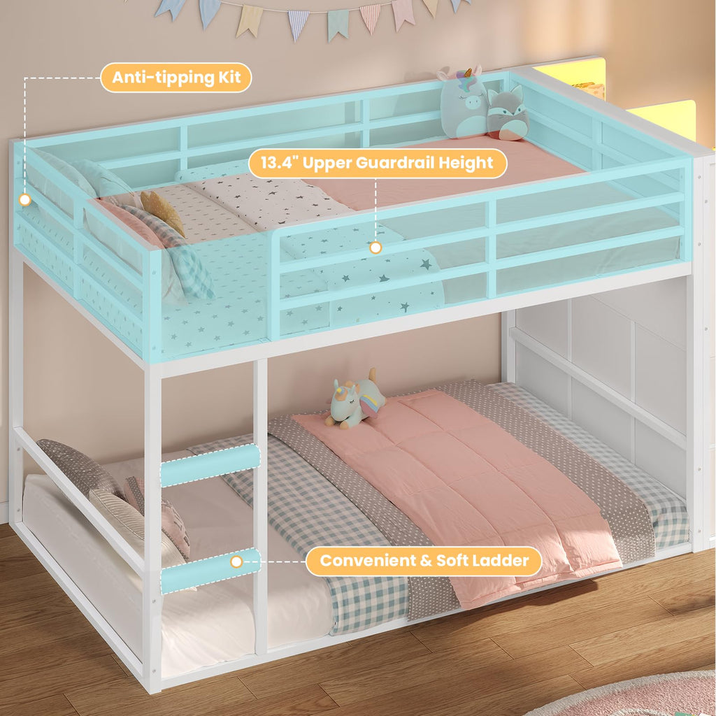 Twin Over Twin Bunk Bed with 6 Storage Drawers Q5836