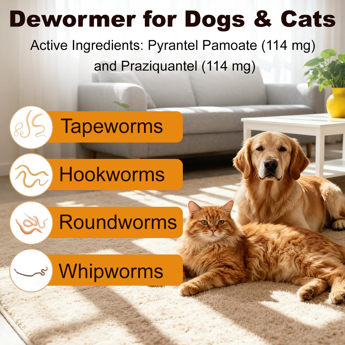 7 Way Dewormer Flavored Chewables for Dogs & Cats, 50 Count J51532