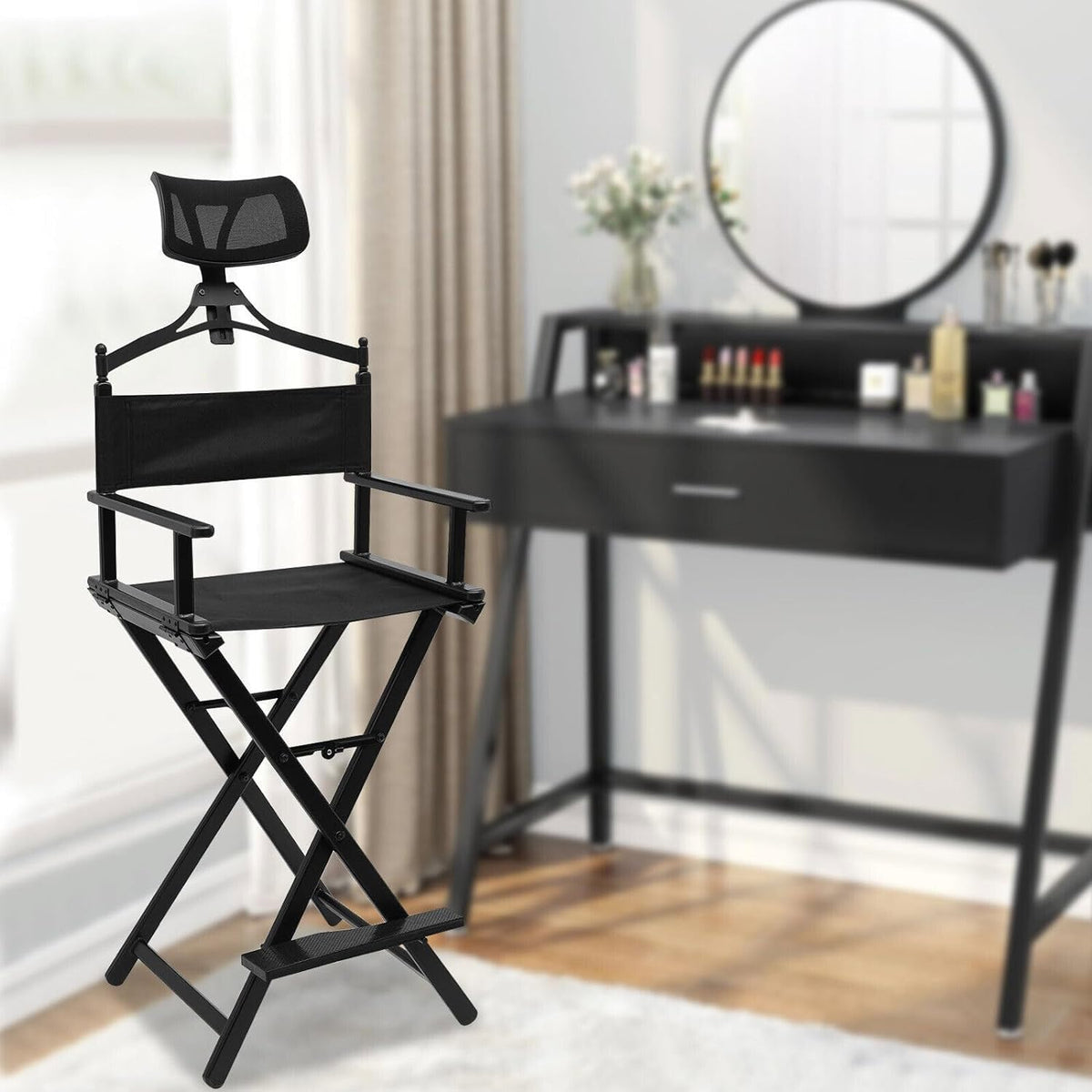 Extra Tall Foldable Makeup Artist Stool Chair D1515