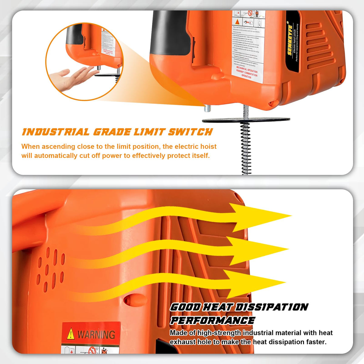 Electric Portable Hoist Winch 1500LBS 110V 25 FT with Lifting Strap J4784