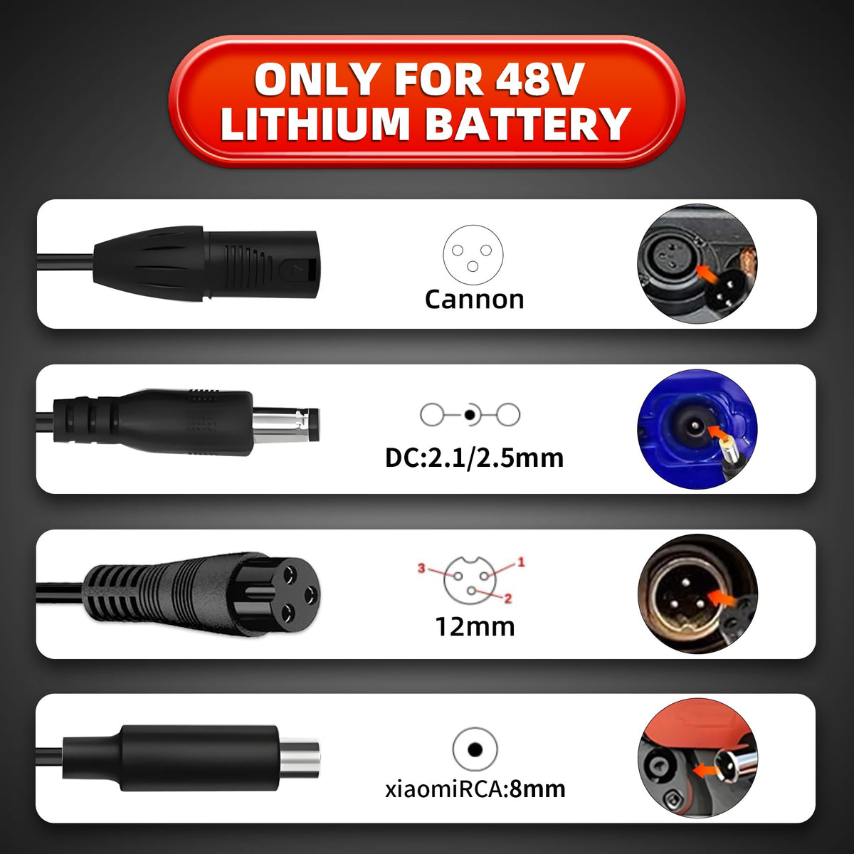 54.6V 2A Electric Bike Charger O9201