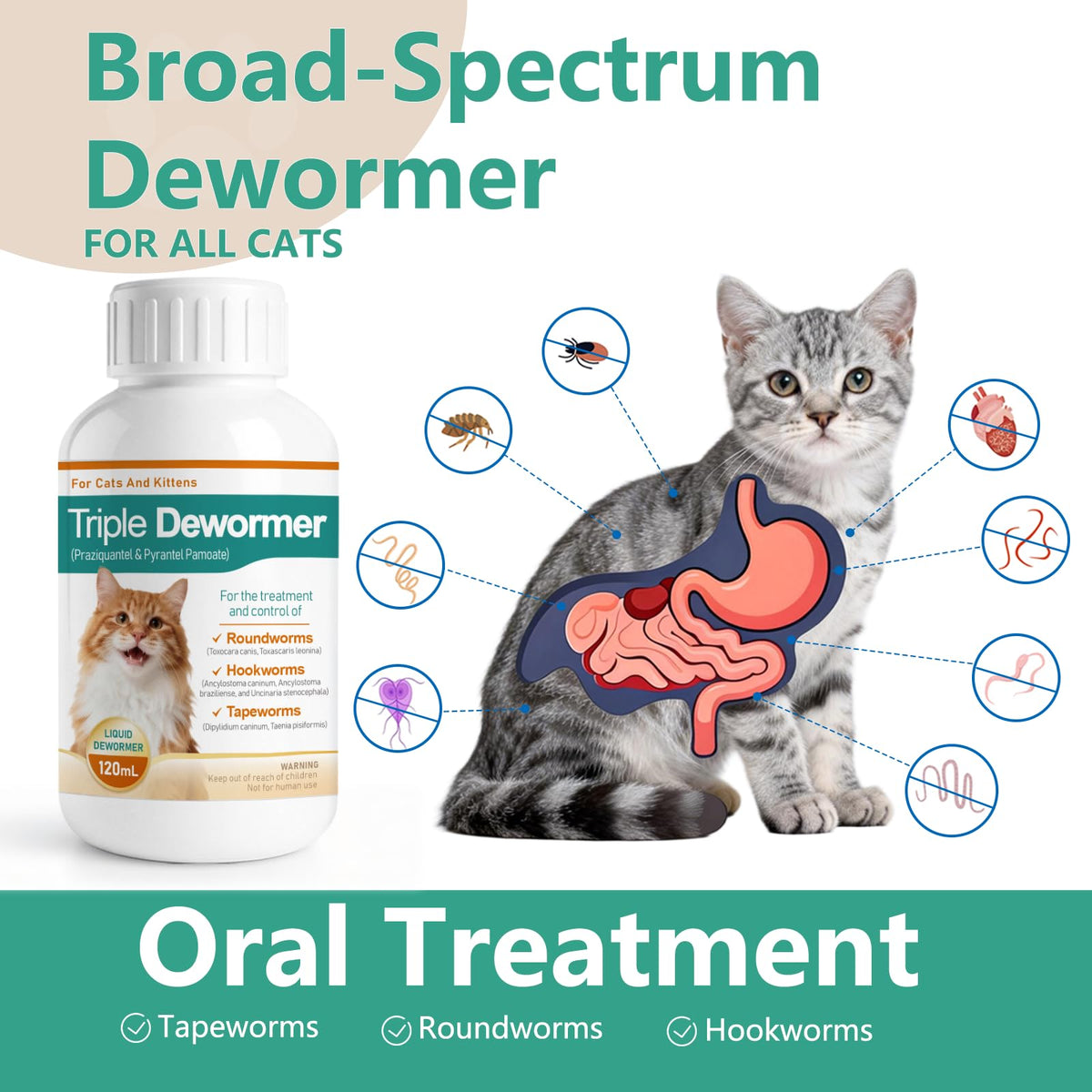 Liquid Cat Dewormer 120 mL H597