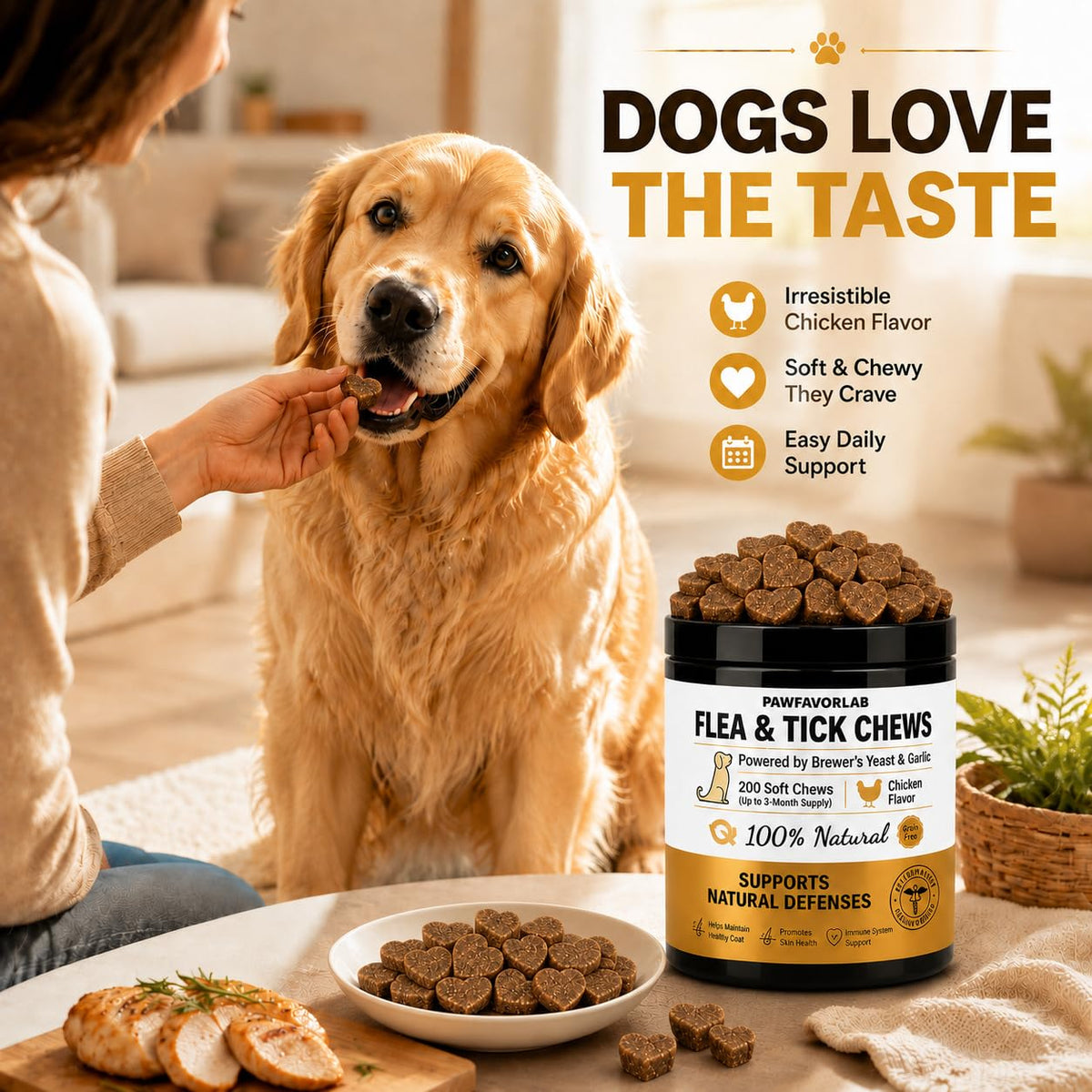 Chicken Flavor Soft Chews for Dogs - 200 Count N59352