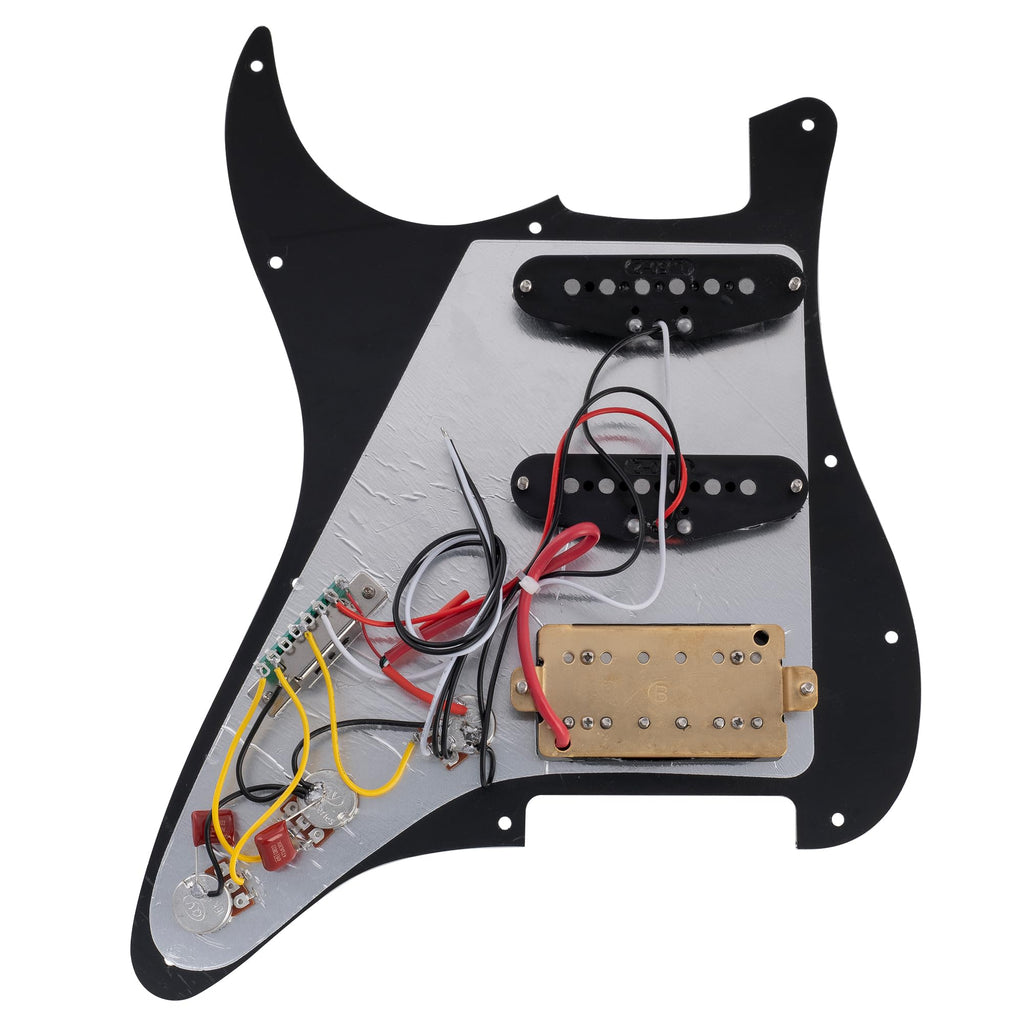 Black Pre-wired HSS Pickguard Set U8372