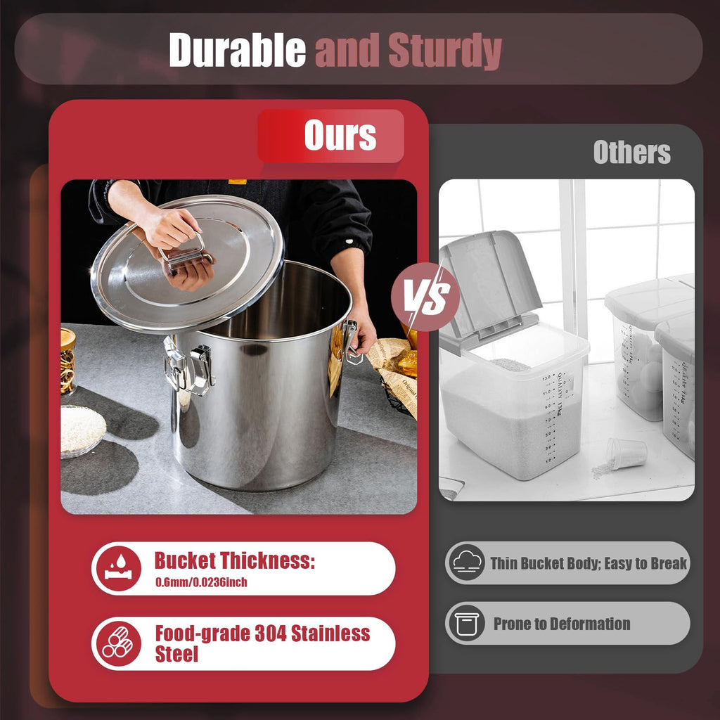 5.5Gal 304 Stainless Steel Airtight Canister K13504