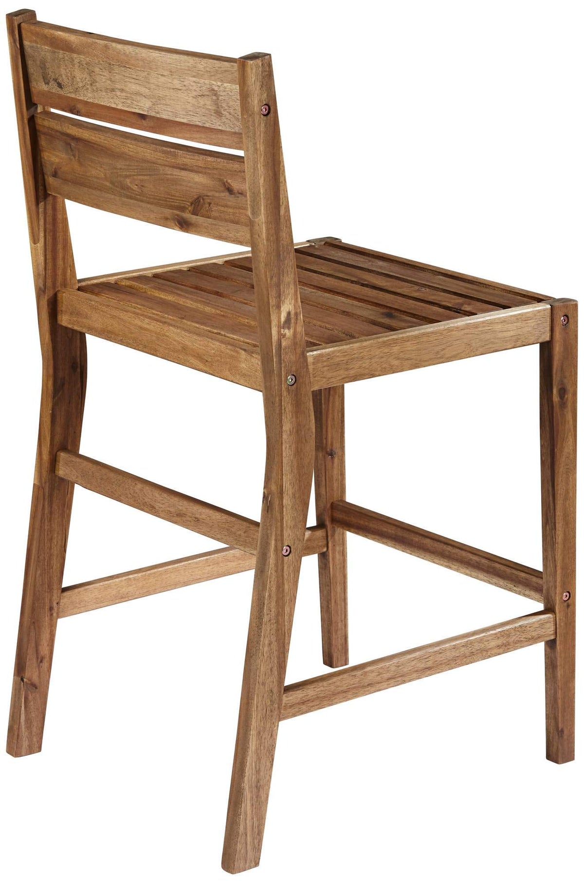 Acacia Wood Outdoor Bar Stools Set of 2 Brown 24" High K57011