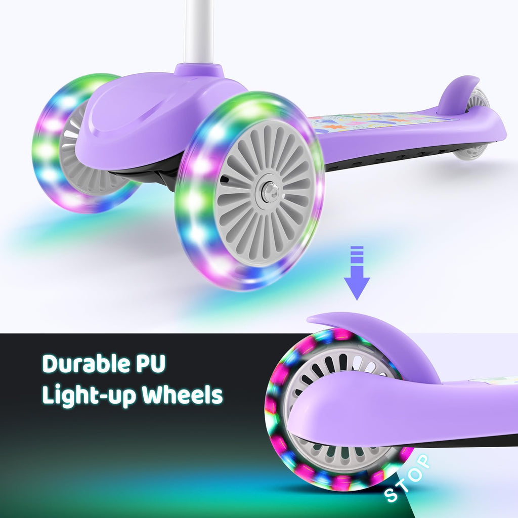 Kids 3-Wheel Scooter with Light-Up Wheels J621